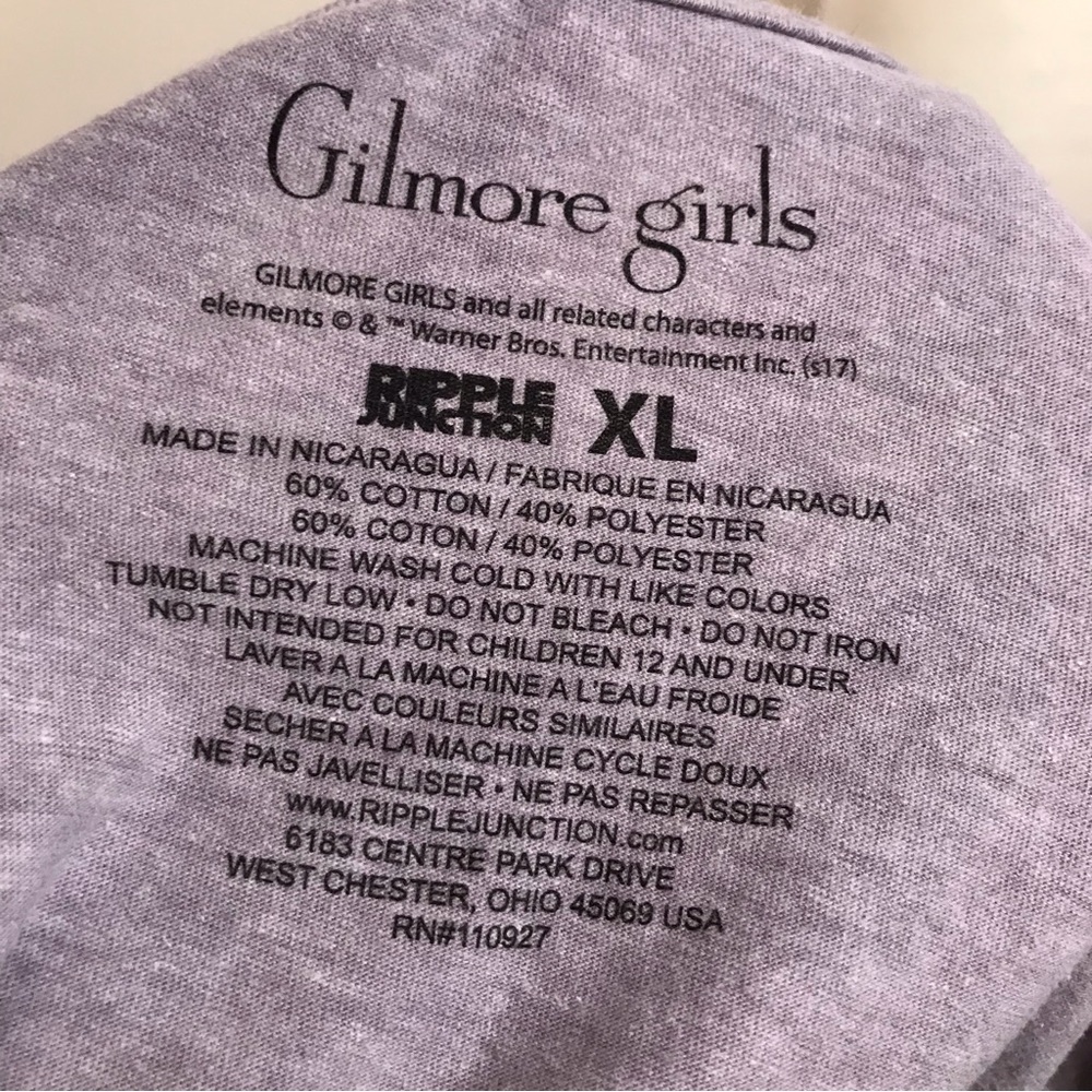 NWT Gilmore Girls and Coffee Gray White T-Shirt Size XL - Picture 8 of 9